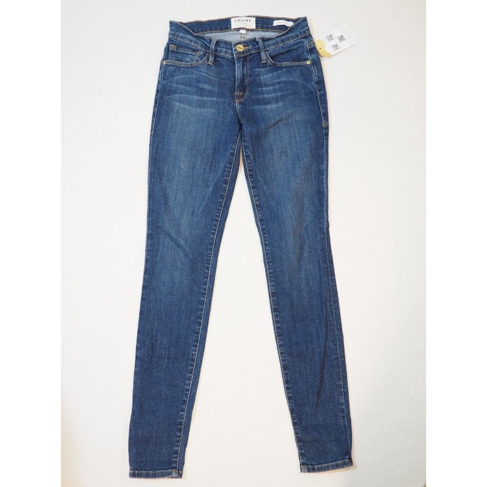 Frame Dark Wash Le Skinny de Jeanne Blue Denim Jeans, Size 24